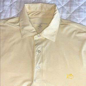 Southern Tide Brrr performance yellow stripe polo